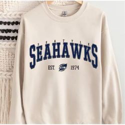 seattle football sweatshirt, vintage style seattle football crewneck, football sweatshirt, seattle seahawks sweatshirt,