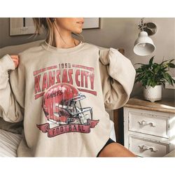 vintage kansas city football shirt, kansas city football crewneck, football sweatshirt, kansas city sweatshirt, football