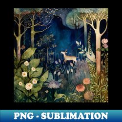 watercolor forest woodland landscape - artistic sublimation digital file - defying the norms