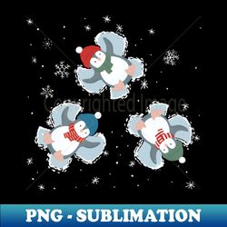 Snow Angel Penguins - Artistic Sublimation Digital File - Transform Your Sublimation Creations