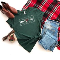 christmas shirt, kringle candy co christmas shirt, christmas t-shirt, candy cane christmas shirt, christmas tree t-shirt