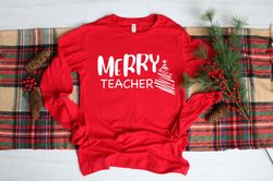 merry teacher shirt, christmas teacher t-shirt, one merry teacher sweatshirt, santa t-shirt, teacher life t-shirt, teach