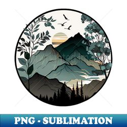 beautiful mountain view vintage style - exclusive png sublimation download - unlock vibrant sublimation designs