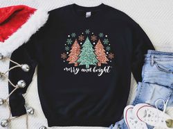 merry and bright christmas trees shirt, merry and bright shirt, merry christmas shirt, christmas season shirt, christmas