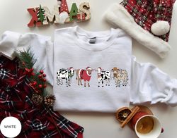 merry christmas cows sweater, cute cow christmas sweatshirt, christmas lights and cows shirt, christmas gift animal love