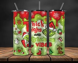 Grinchmas Christmas 3D Inflated Puffy Tumbler Wrap Png, Christmas 3D Tumbler Wrap, Grinchmas Tumbler PNG 88