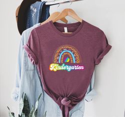 rainbow kindergarten t shirt, kindergarten teacher shirt, gift for kindergarten teacher, back to school gift, kinder tea