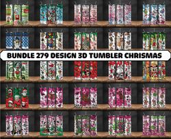 bundle grinchmas christmas 3d inflated puffy tumbler wrap png, christmas 3d tumbler wrap, grinchmas tumbler png 157