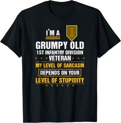 grumpy old 1st infantry division veteran father day t-shirt