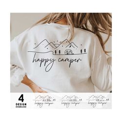 happy camper svg, adventure svg, camping life svg, camper svg, camp life svg, camping shirt svg, vacation svg, campfire