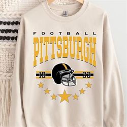 pittsburgh football sweatshirt, vintage style pittsburgh football crewneck, football sweatshirt, pittsburgh crewneck, fo