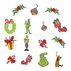 grinch christmas decor bundle svg, gift svg, grinch svg, mistletoe svg, wreath svg, dog max svg, cartoon svg