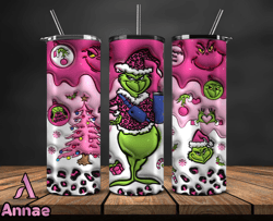 christmas 20oz tumbler wrap png, christmas 3d inflated puffy tumbler wrap png, grinchmas 20oz png 184