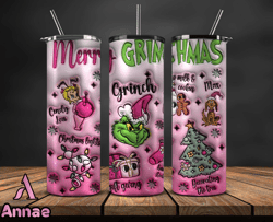 christmas 20oz tumbler wrap png, christmas 3d inflated puffy tumbler wrap png, grinchmas 20oz png 322