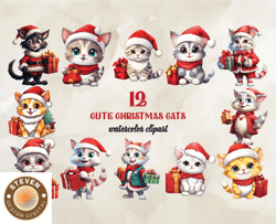 12 cute christmas cats, christian christmas svg, christmas design, christmas shirt, christmas 33