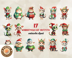 17 christmas cat outfits, christian christmas svg, christmas design, christmas shirt, christmas 34