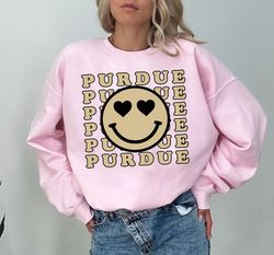 purdue smiley face sweatshirt , university of purdue tee, purdue gift, college student, university shirt , custom univer