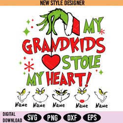 grandkids heart stealer svg, family love svg design,