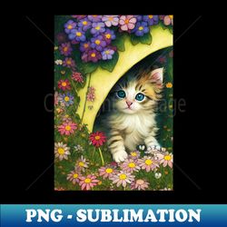Kitten between flowers - Exclusive Sublimation Digital File - Perfect for Sublimation Mastery