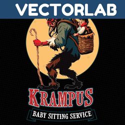 krampus baby sitting service horror christmas svg file