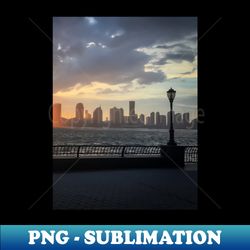 sunset battery park manhattan nyc - decorative sublimation png file - perfect for creative projects