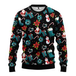 NHL San Jose Sharks Santa Claus Snowman Ugly Hoodie 3D Zip Hoodie 3D Ugly Christmas Sweater 3D Fleece Hoodie