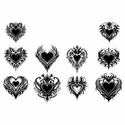 heart svg bundle, heart vector, heart shape svg, heart svg, love heart svg, custom heart tattoo svg