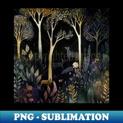 watercolor forest woodland landscape - png sublimation digital download - fashionable and fearless