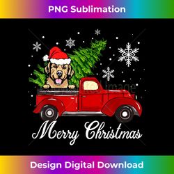 golden retriever dog riding red truck christmas decorations - futuristic png sublimation file - animate your creative concepts
