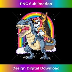 german shepherd unicorn dinosaur t rex t shirt girls rainbow - artisanal sublimation png file - animate your creative concepts