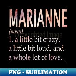 marianne girl name definition - stylish sublimation digital download - vibrant and eye-catching typography