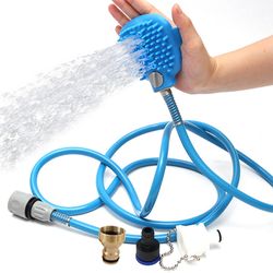 pet hose scrubber dog bathing tool portable shower head attaches to bathtub spout for pets washing