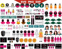 squid game svg bundle, squid game clipart, squid game png, squid game png