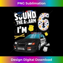 Kids Police Car 6th Birthday Boy 6 year old Cop Policeman Officer - Sleek Sublimation PNG Download - Striking & Memorable Impressions
