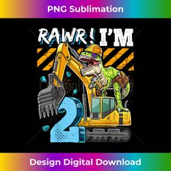 T Rex Dinosaur Construction Hat Excavator 2nd Birthday Boys - Timeless PNG Sublimation Download - Spark Your Artistic Genius