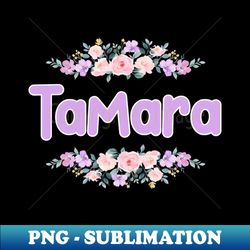 purple flower tamara name label - png transparent sublimation design - revolutionize your designs