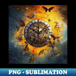 time flies surrealist - exclusive png sublimation download - unleash your creativity
