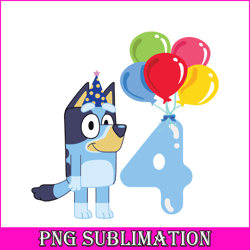 bluey birthday 4 svg