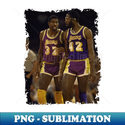 james worthy and magic johnson 1985 - png transparent digital download file for sublimation - revolutionize your designs