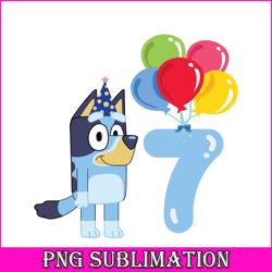 bluey birthday 7 svg