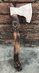 custom handmade tactical bearded viking tomahawk axe hatchet steel survival axe.