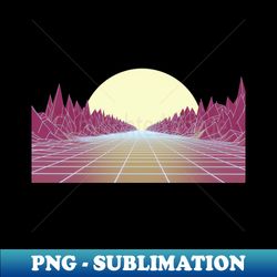 retro sunset - png transparent digital download file for sublimation - unlock vibrant sublimation designs