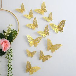 20pcs/set fashion 3d hollow butterfly stickers diy removable wall sticker home room bedroom decoration supplies