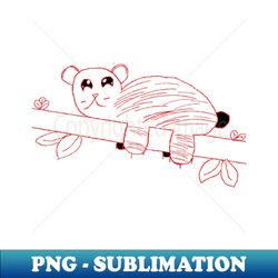 childrens drawing kangaroo bear koala on a tree - png transparent sublimation file - perfect for personalization