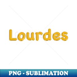 gold balloon foil lourdes name - png transparent sublimation design - revolutionize your designs