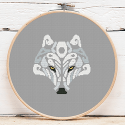 wolf cross stitch pattern wild animal simple cross stitch pattern monochrome counted cross stitch digital file pdf