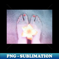 bare female feet with flower - creative sublimation png download - unleash your creativity