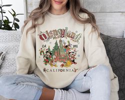 vintage disneyland christmas sweatshirt, mickey and friends christmas sweatshirt, disneyland sweatshirt, christmas famil
