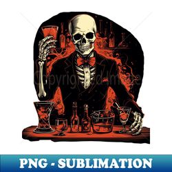 skeleton bartender - png sublimation digital download - enhance your apparel with stunning detail