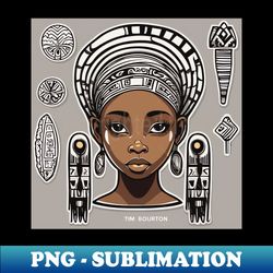 african woman art - signature sublimation png file - perfect for sublimation mastery